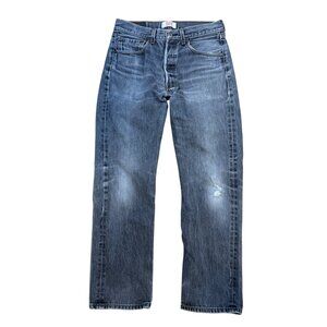 Y2K Levis XX 501 Button Fly Distressed Faded Straight Leg Gray Wash Jeans 32x32